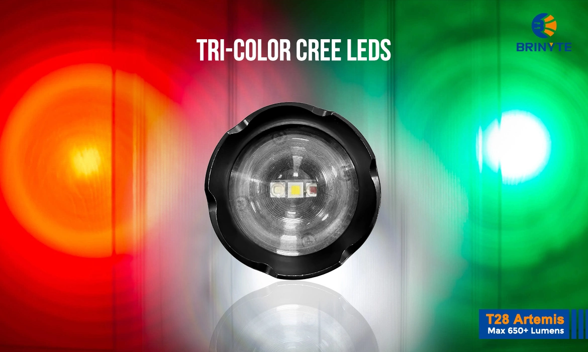 Brinyte T28 Artemis Hunting Light Tri-color Cree Leds